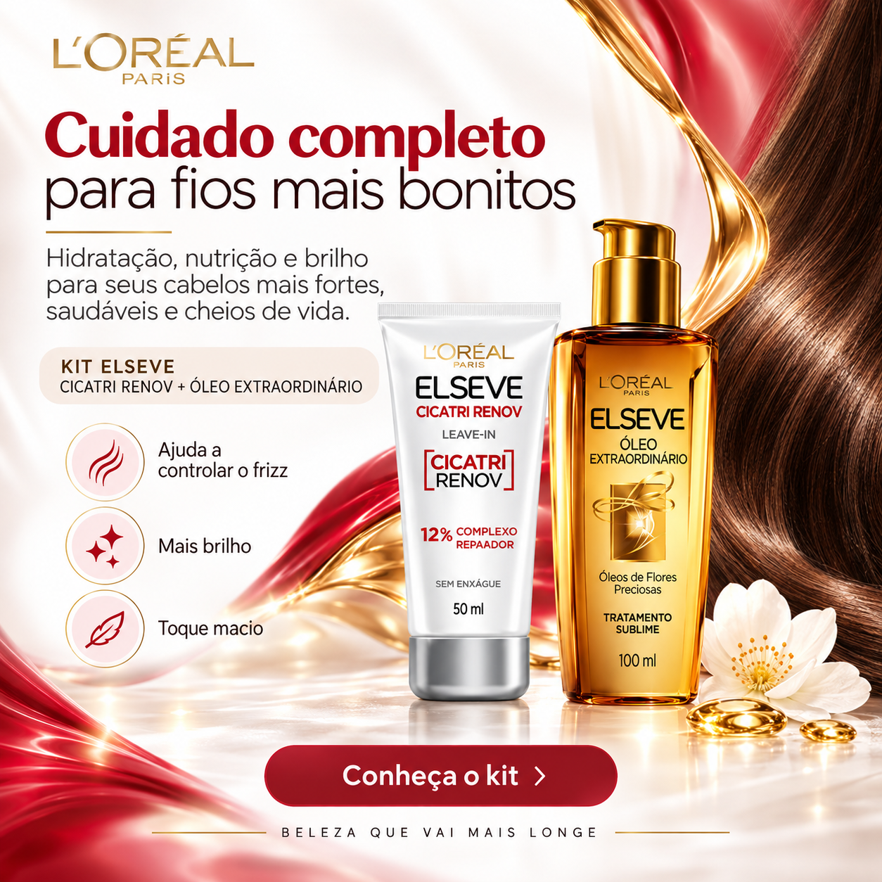 L'Oréal Paris Elseve — kit Cicatri Renov + Óleo Extraordinário para fios mais bonitos