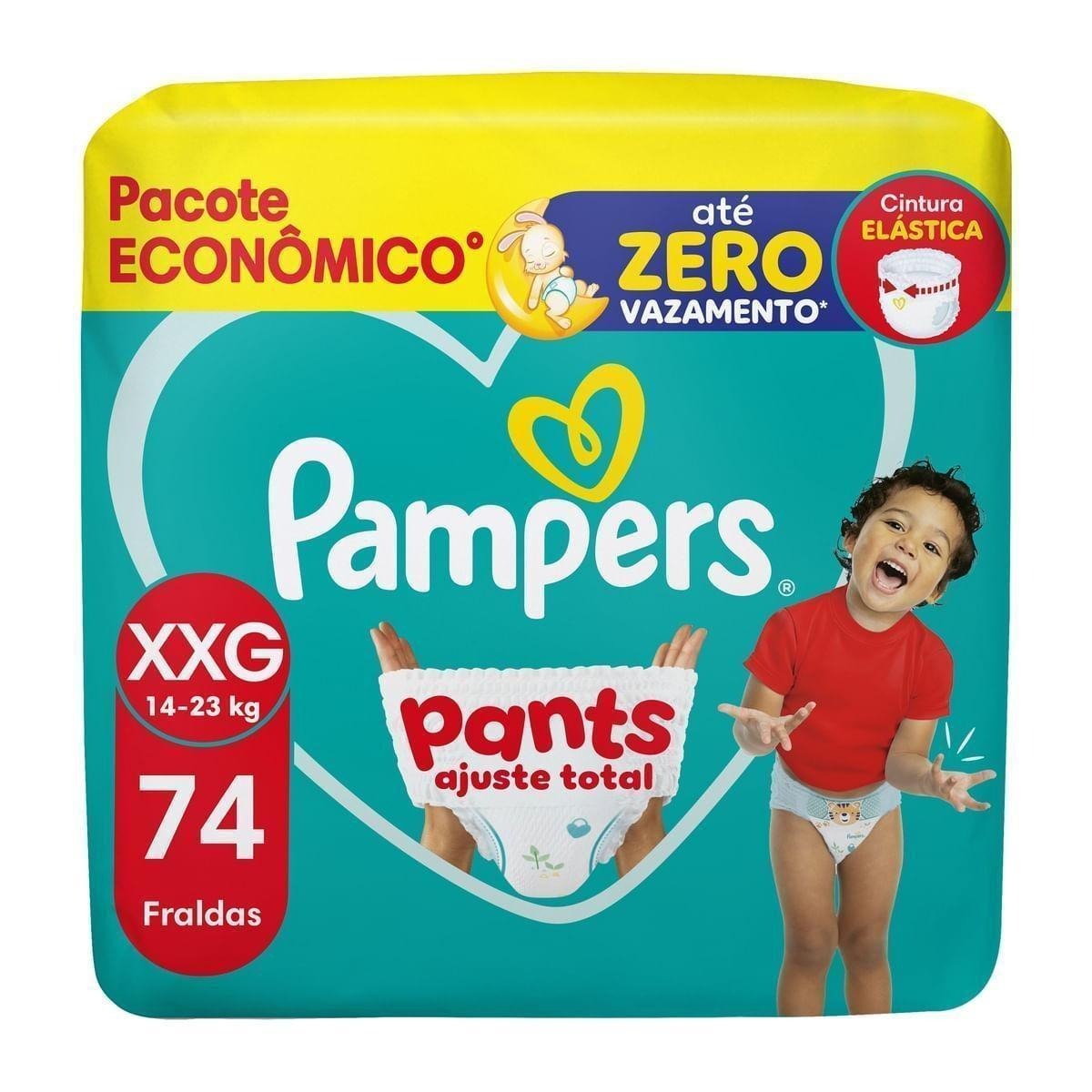 Fralda Pampers Pants Ajuste Total Xxg 74 Unidades — Pampers | Drogaria Taveira