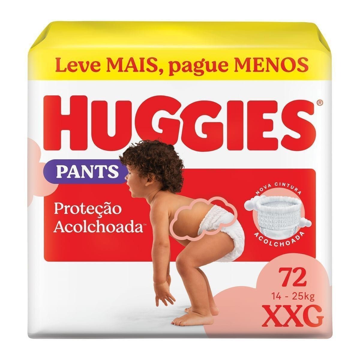 Fralda Pants Huggies Proteção Acolchoada XXG 72 Unidades — Huggies | Drogaria Taveira